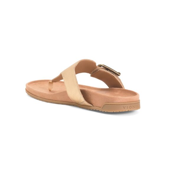 VIONIC Gold Wide Leather Emma Comfort Footbed Sandals - Picture 2 of 2